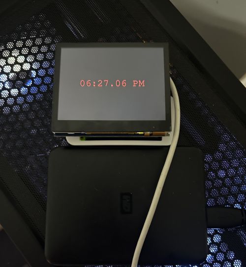 Pi screen showing 12 hour time
