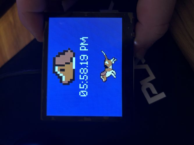 pi screen now has retro pixel blue background