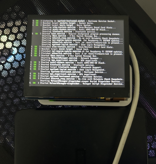 Pi and screen boot sequence