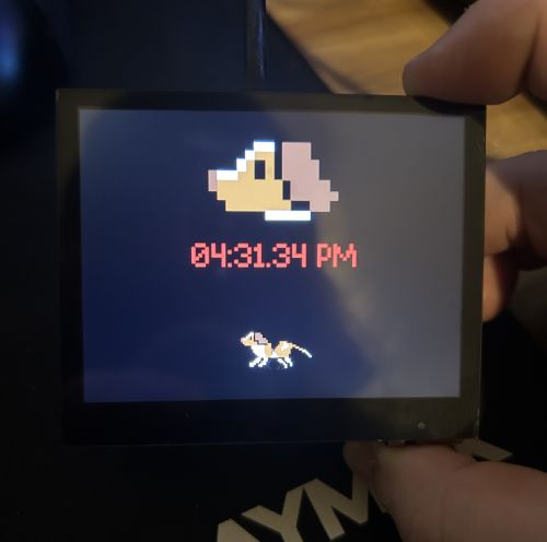 pi screen now has retro pixel text